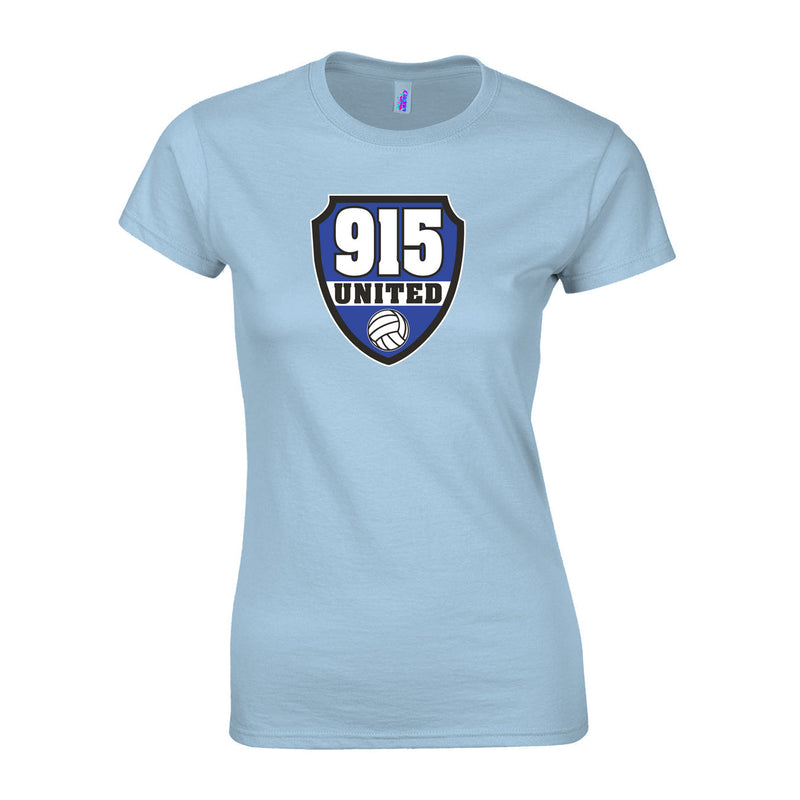Women's Classic T-Shirt - Light Blue - Logo Text Drop