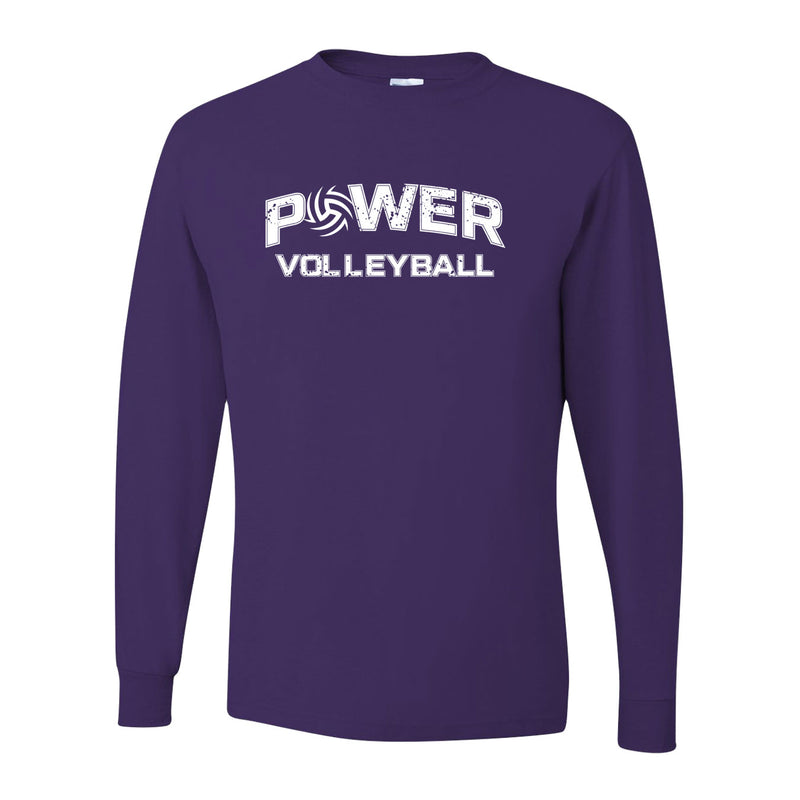 Dri-Power Long Sleeve T-Shirt - Deep Purple - Logo Text Drop