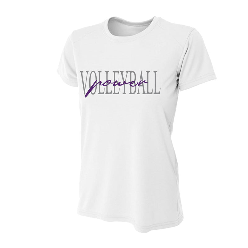 Women's Performance T-Shirt - White - Logo Text Drop