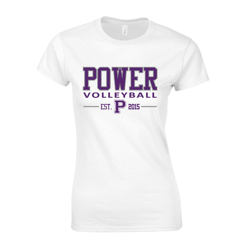 Women's Semi-Fitted Classic T-Shirt  - White - Logo Text Drop