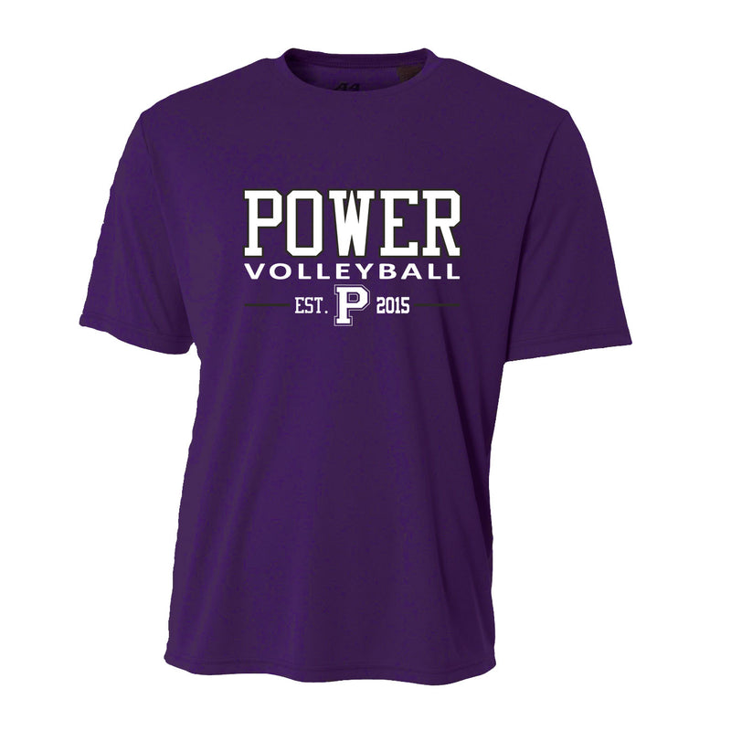 Men's Performance T-Shirt - Purple - Logo Text Drop