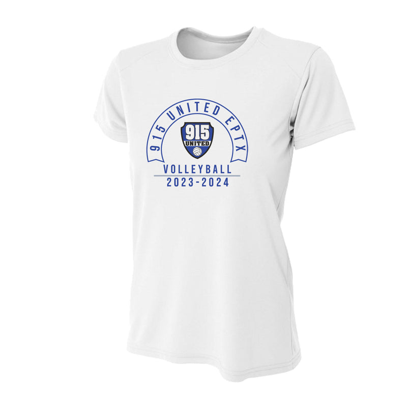 Women's Tight Fit Performance T-Shirt - White - Logo Text Drop