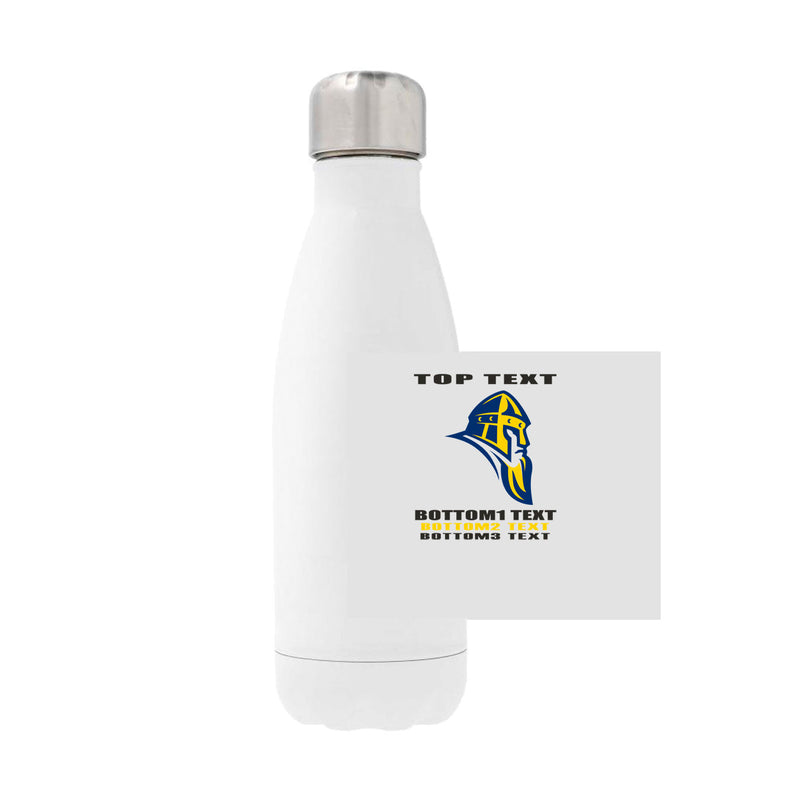 12oz Stainless Steel Water Bottle - White - Logo Text Drop