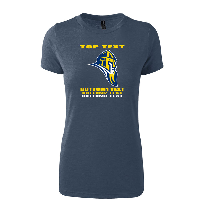 Women's Triblend T-Shirt - Navy Heather - Logo Text Drop