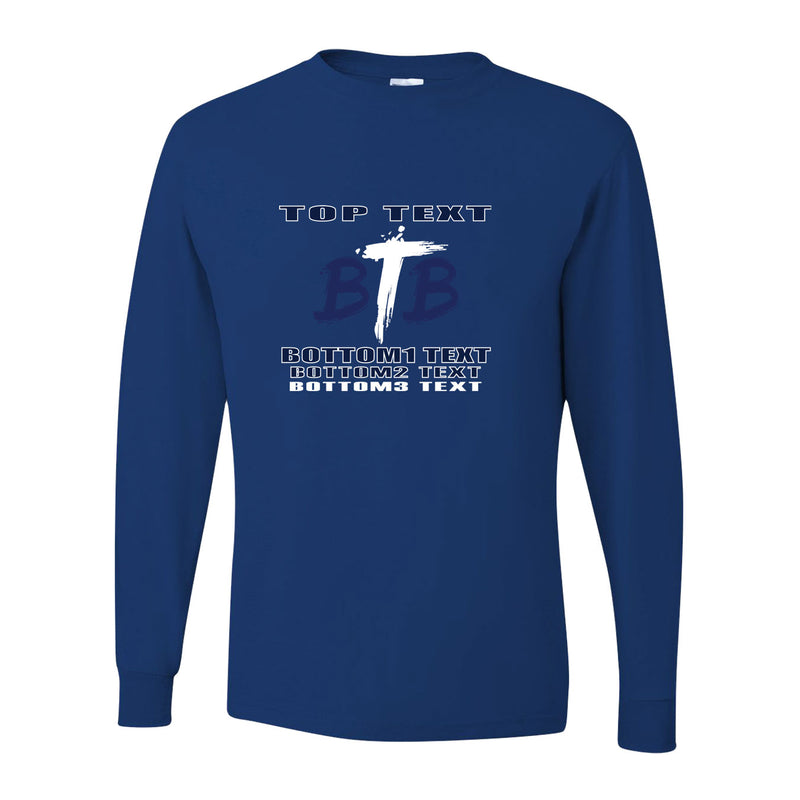 Youth Dri-Power Long Sleeve T-Shirt - Royal - Logo Text Drop