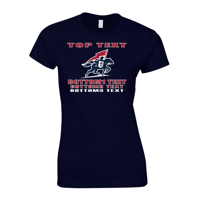 Women's Classic T-Shirt - Navy - Logo Text Drop