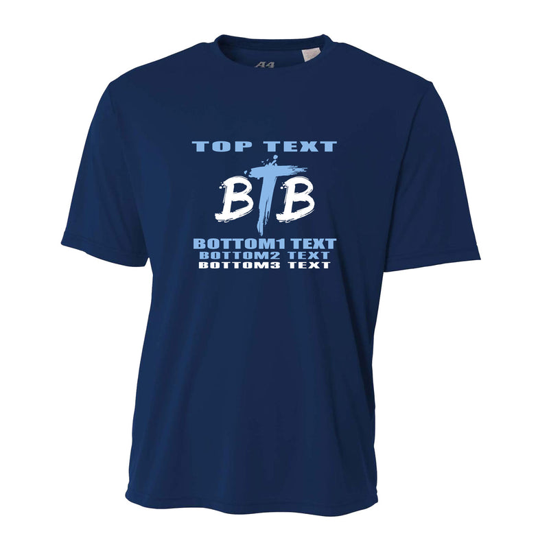 Youth Performance T-Shirt - Navy - Logo Text Drop