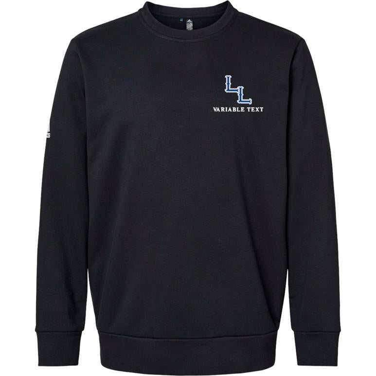 Adidas Fleece Crewneck Sweatshirt - Black - Embroidery Text Drop