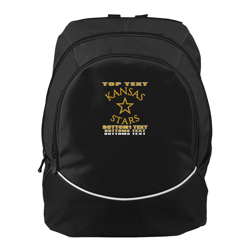 Augusta Tri-Color Backpack - Black White - Logo Text Drop