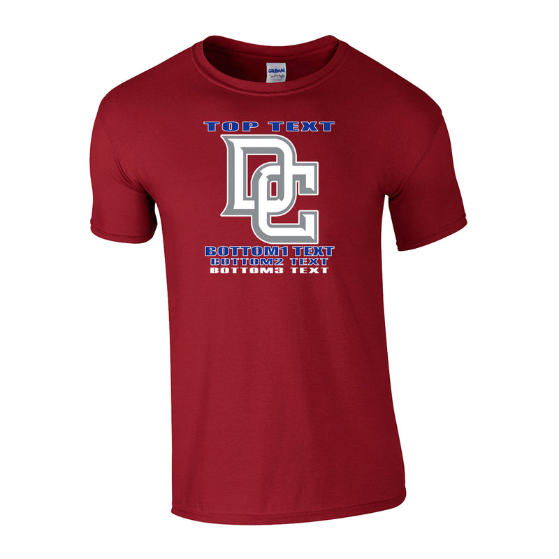 Men's Classic T-Shirt - Cardinal Red - Logo Text Drop