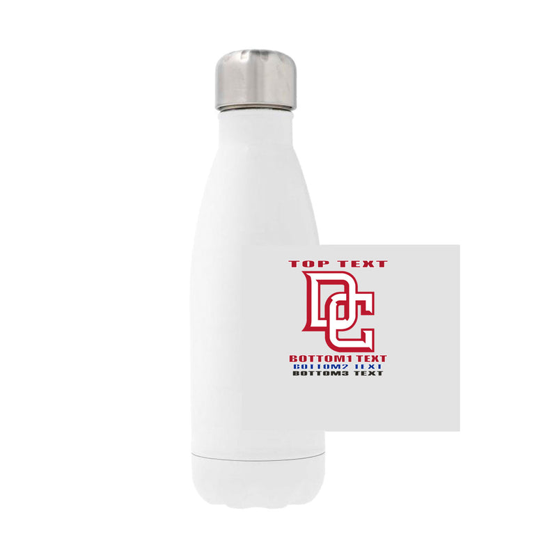 12oz Stainless Steel Water Bottle - White - Logo Text Drop