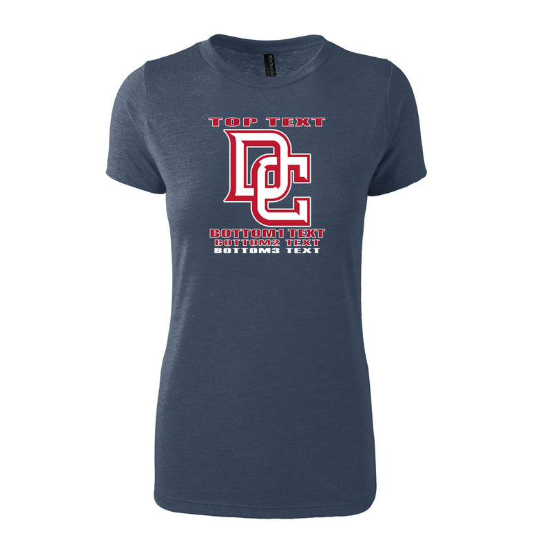 Women's Triblend T-Shirt - Navy Heather - Logo Text Drop