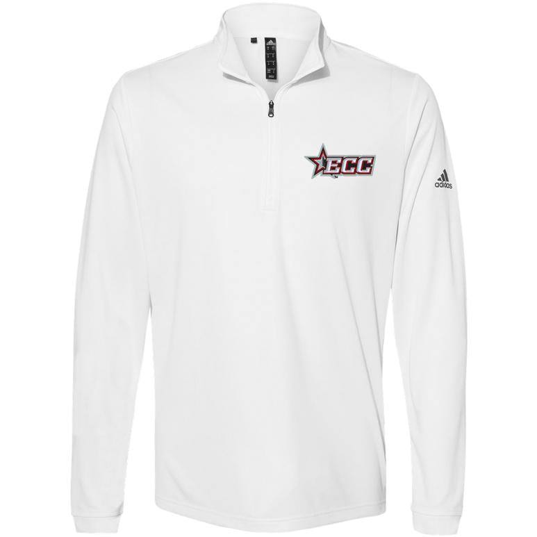 Adidas-Lightweight Quarter-Zip Pullover - White - Embroidery Text Drop