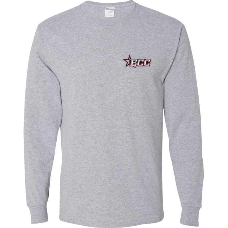 Youth Dri-Power Long Sleeve T-Shirt - Athletic Heather - Embroidery Text Drop