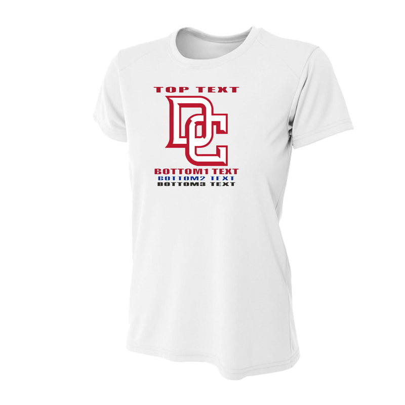 Women's Performance T-Shirt - White - Logo Text Drop