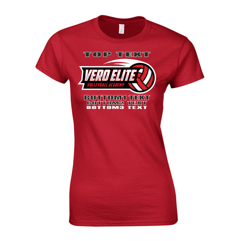 Women's Classic T-Shirt - Red - Logo Text Drop