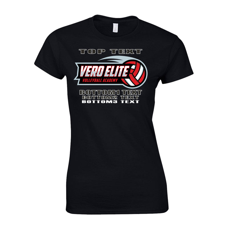Women's Classic T-Shirt - Black - Logo Text Drop