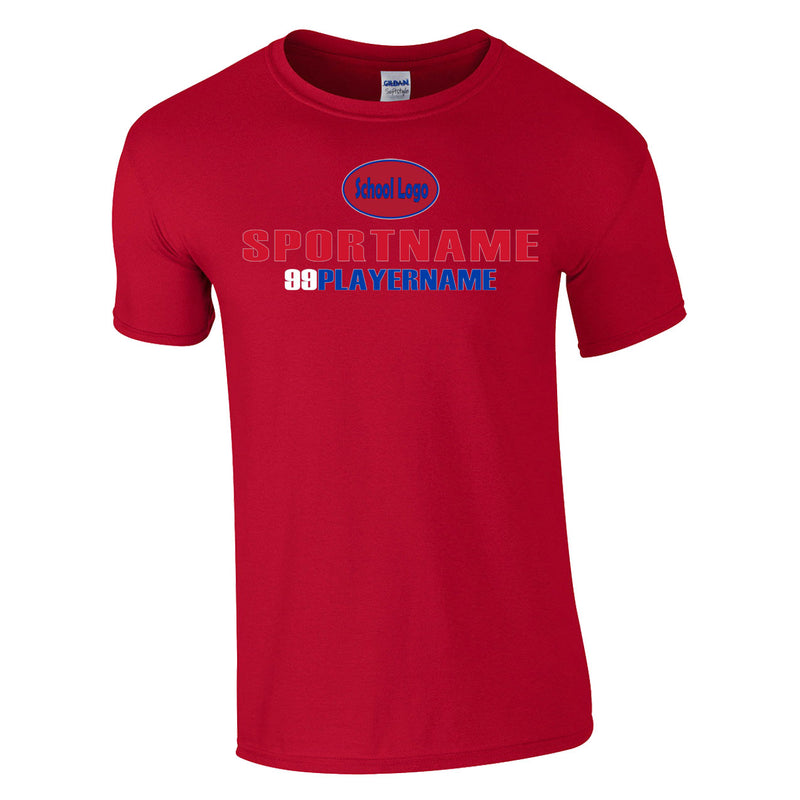 Men's Classic T-Shirt - Cherry Red - Logo Sport Name