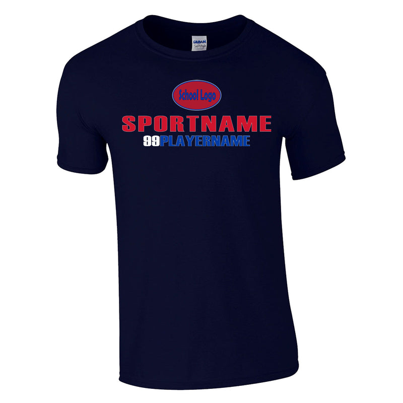 Men's Classic T-Shirt - Navy - Logo Sport Name