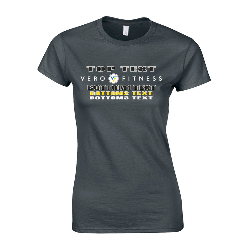 Women's Classic T-Shirt - Charcoal - Logo Text Drop