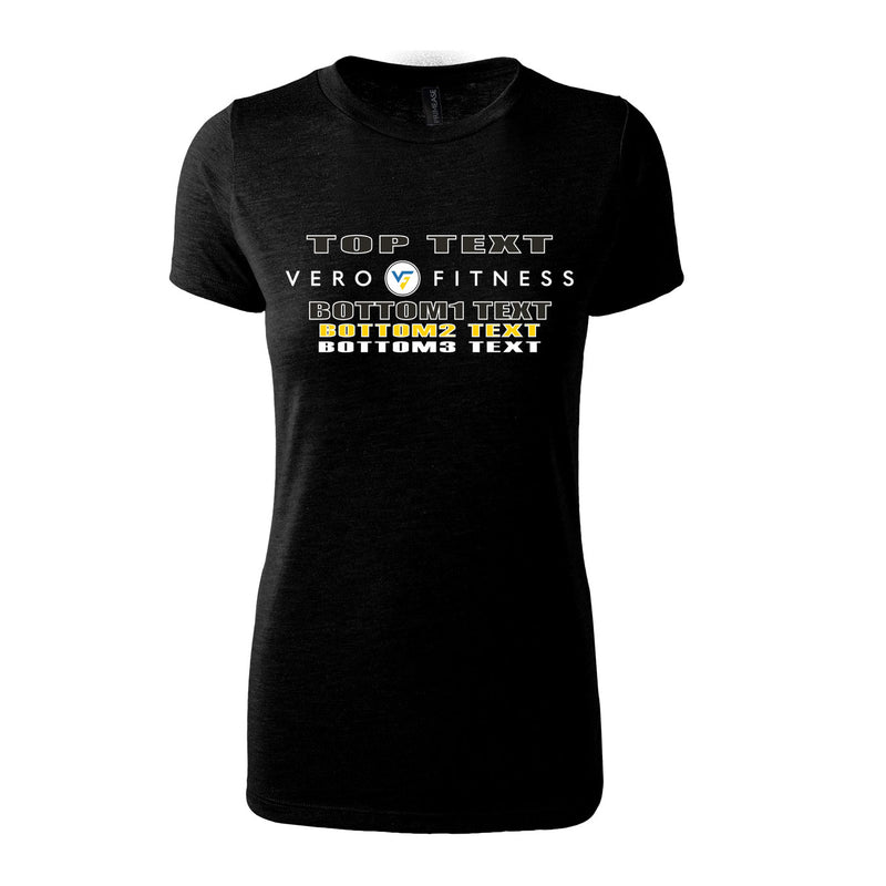 Women's Triblend T-Shirt - Black - Logo Text Drop