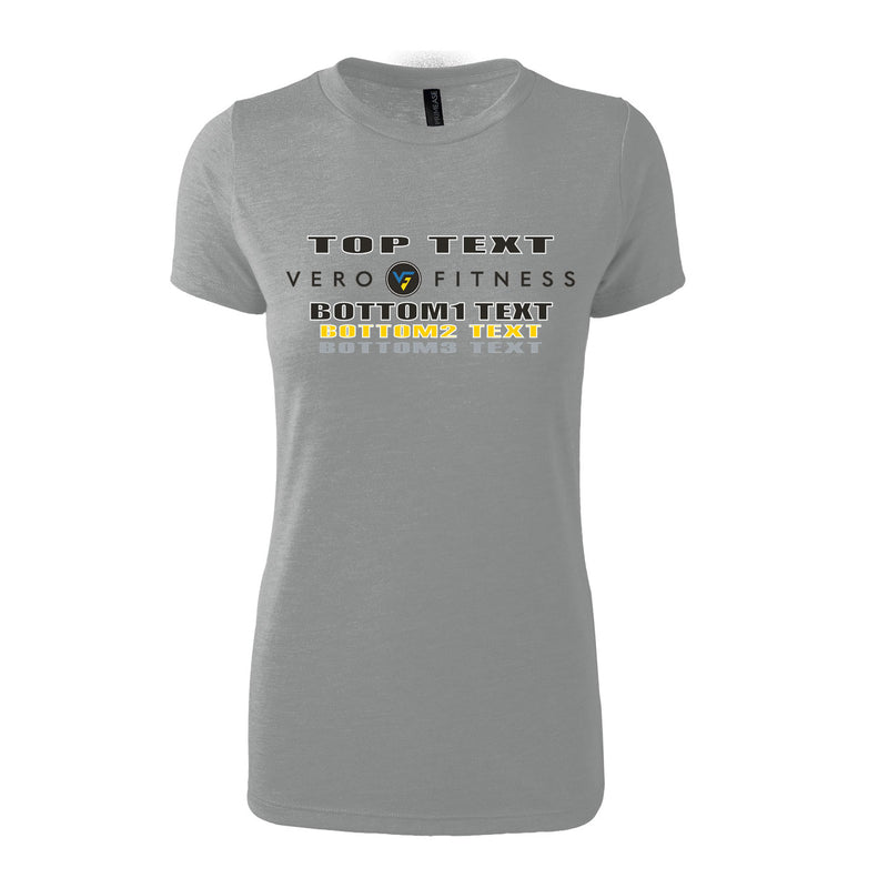 Women's Triblend T-Shirt - Grey Heather - Logo Text Drop