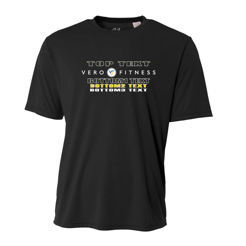Men's Performance T-Shirt - Black - Logo Text Drop