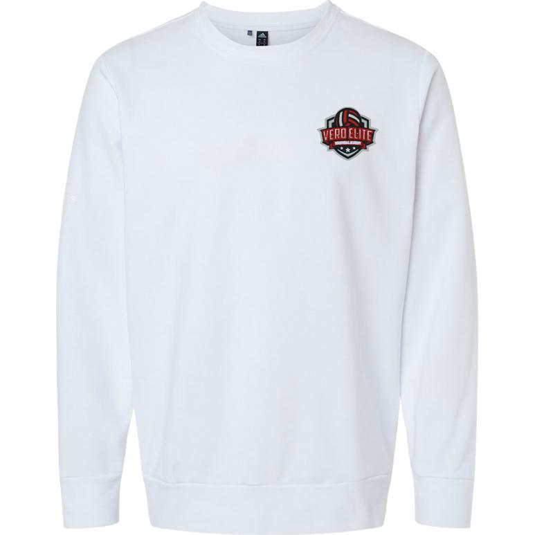 Adidas Fleece Crewneck Sweatshirt - White - Embroidery Text Drop