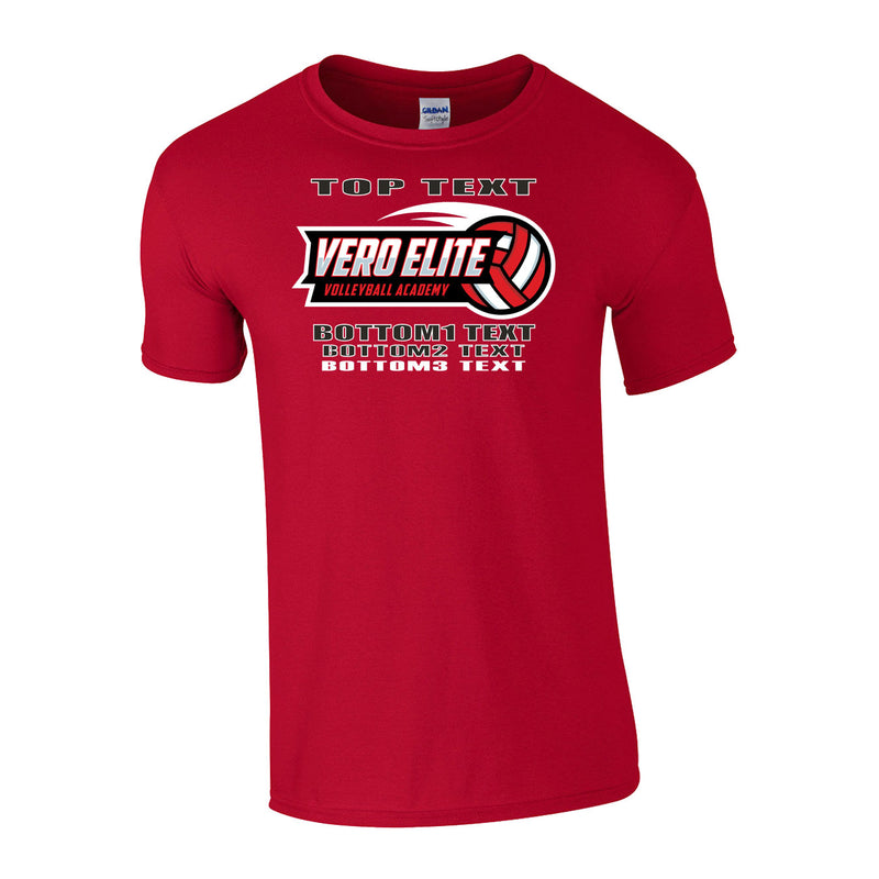 Men's Classic T-Shirt - Cherry Red - Logo Text Drop