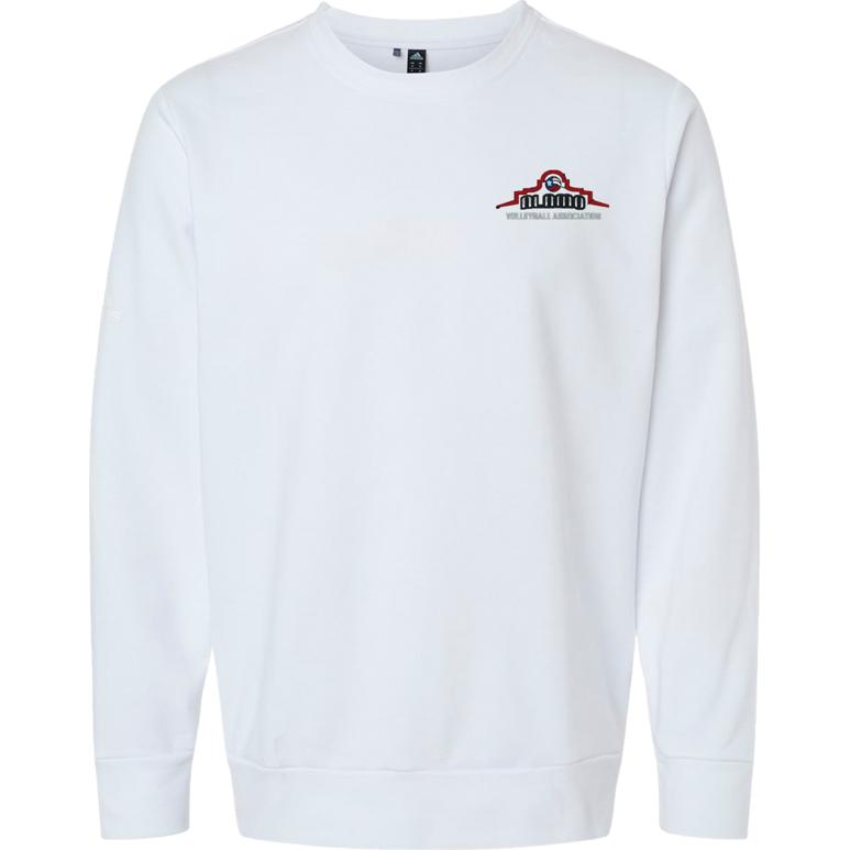 Adidas Fleece Crewneck Sweatshirt - White - Embroidery Text Drop