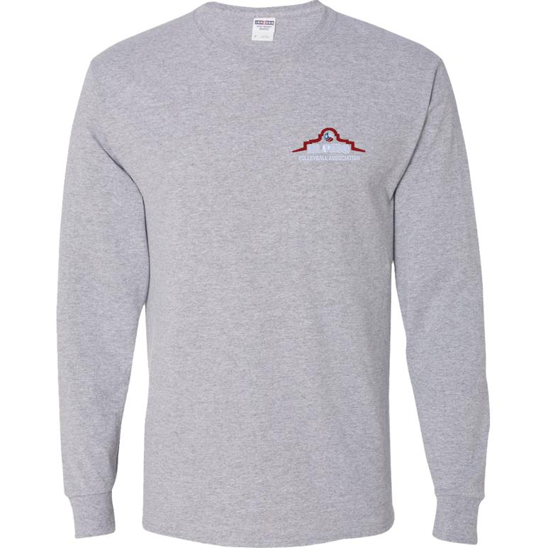 Dri-Power Long Sleeve T-Shirt - Athletic Heather - Embroidery Text Drop