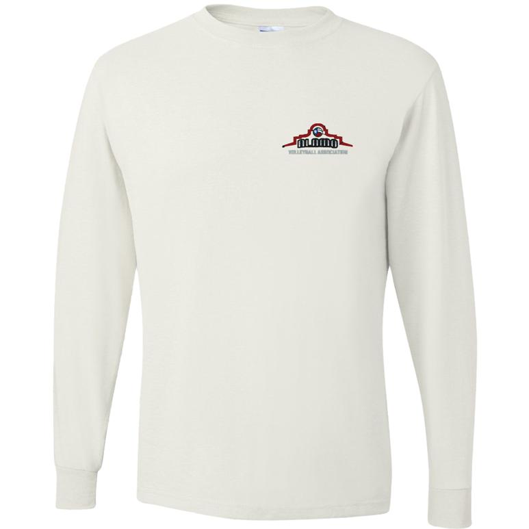 Dri-Power Long Sleeve T-Shirt - White - Embroidery Text Drop