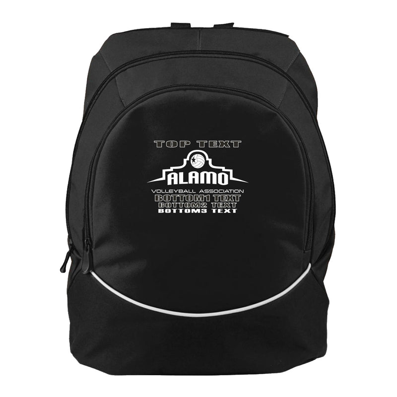 Augusta Tri-Color Backpack - Black White - Logo Text Drop
