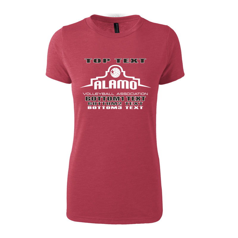 Women's Triblend T-Shirt - Red Heather - Logo Text Drop
