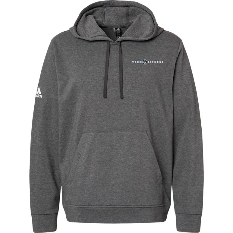 Adidas Hooded Sweatshirt - Dark Grey Heather - Embroidery Text Drop