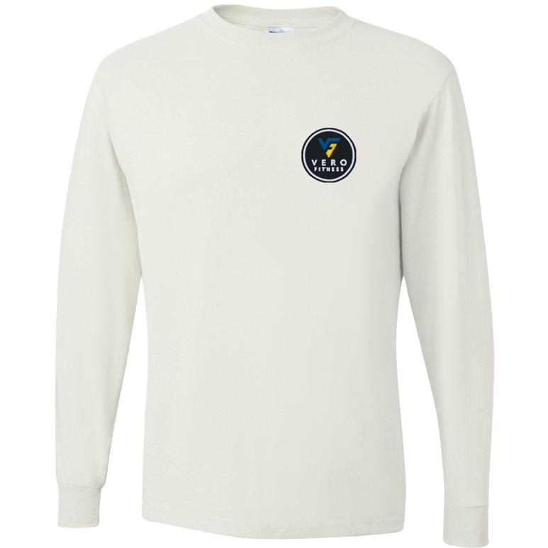 Youth Dri-Power Long Sleeve T-Shirt - White - Embroidery Text Drop