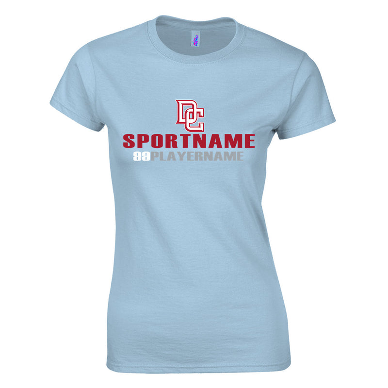 Women's Semi-Fitted Classic T-Shirt  - Light Blue - Logo Sport Name