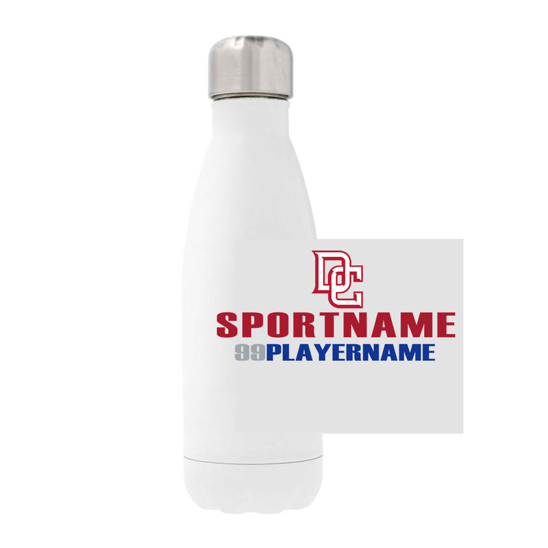 12oz Stainless Steel Water Bottle - White - Logo Sport Name