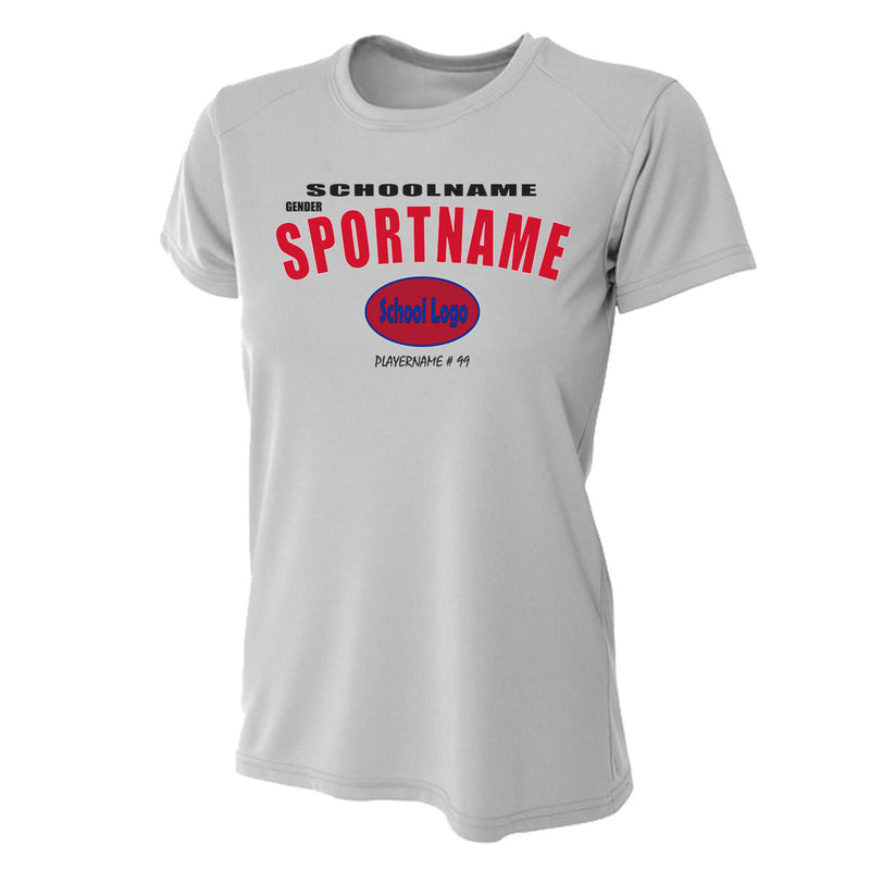 Women's Tight Fit Performance T-Shirt - Silver - Sport Arch