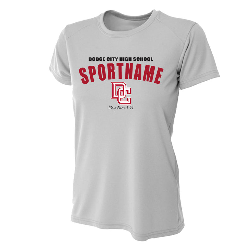 Women's Tight Fit Performance T-Shirt - Silver - Sport Arch