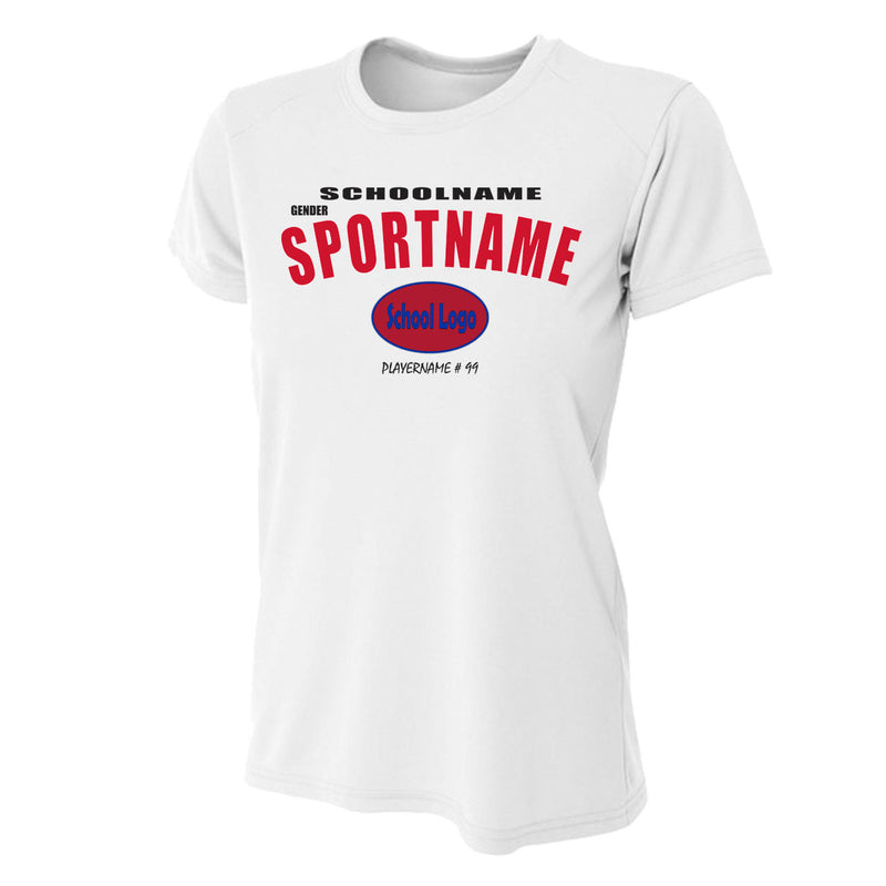 Women's Tight Fit Performance T-Shirt - White - Sport Arch