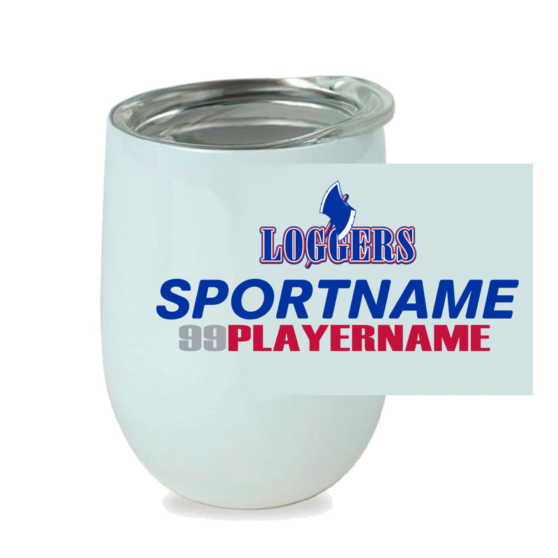 Stemless Wine Cup - White - Logo Sport Name