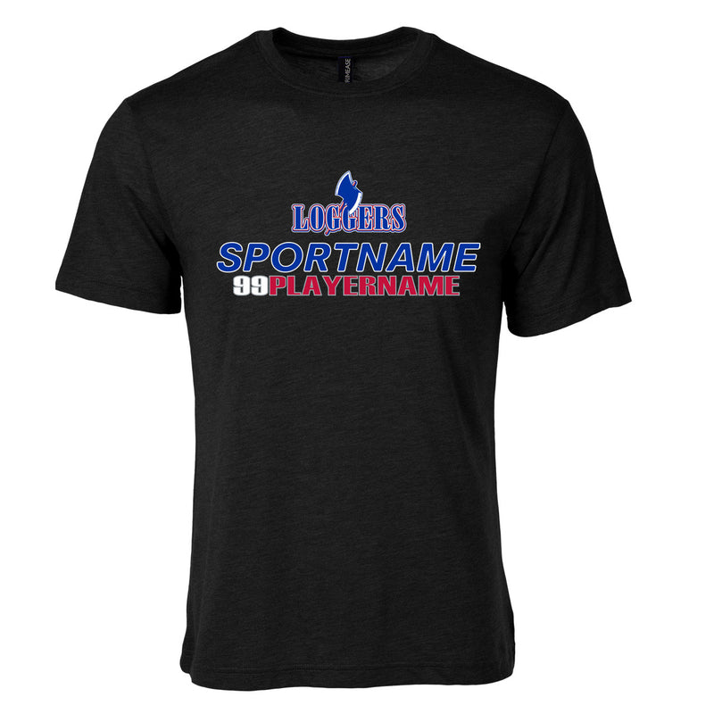 Men's Triblend T-Shirt - Black - Logo Sport Name