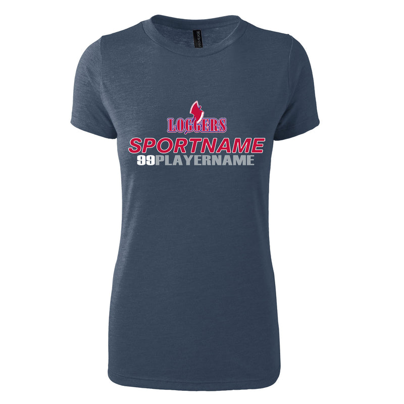 Women's Triblend T-Shirt - Navy Heather - Logo Sport Name