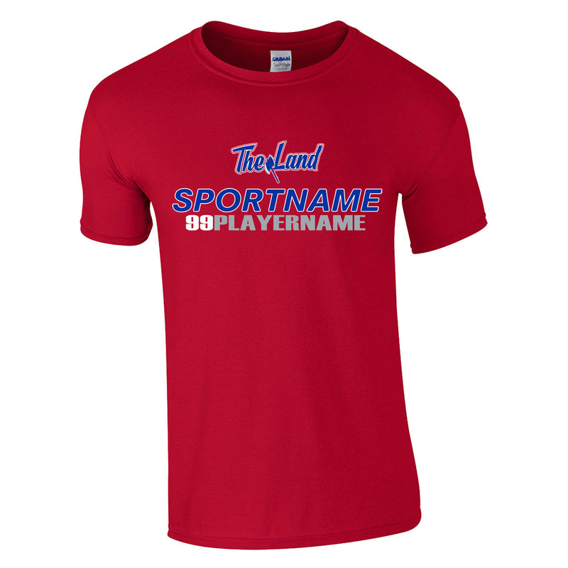 Classic T-Shirt - Cherry Red - Logo Sport Name