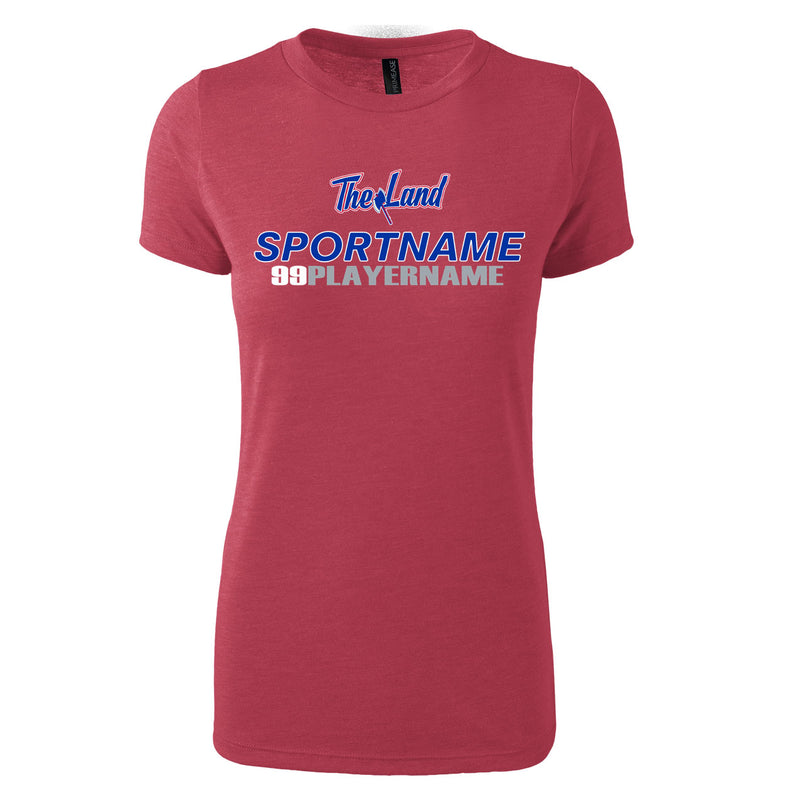 Women's Triblend T-Shirt - Red Heather - Logo Sport Name