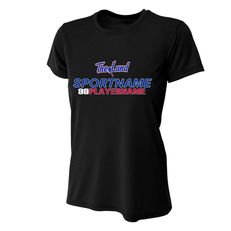 Women's Tight Fit Performance T-Shirt - Black - Logo Sport Name