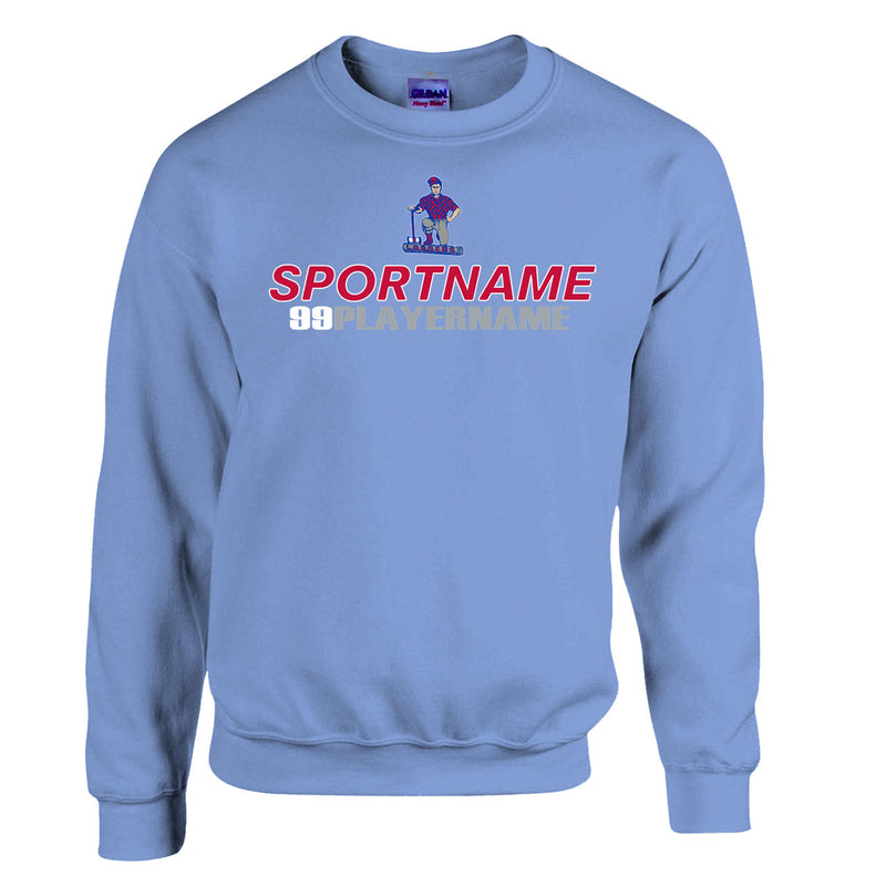 Fleece Crewneck - Carolina Blue - Logo Sport Name