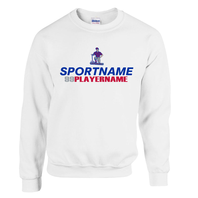 Fleece Crewneck - White - Logo Sport Name