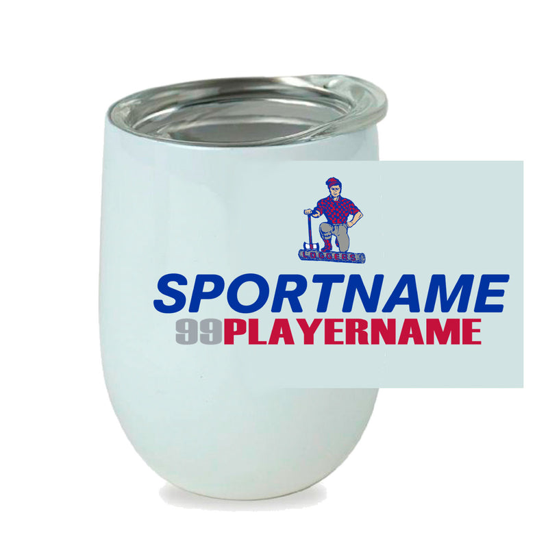 Stemless Wine Cup - White - Logo Sport Name